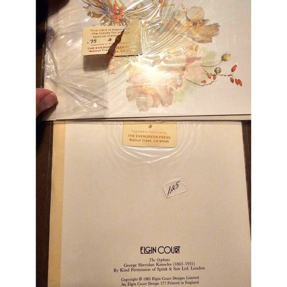 Evergreen Press Lot of 2 Vintage Greeting Cards W Envelopes (gg28) - Picture 2 of 2